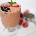 strawberry smoothie with chia and berries