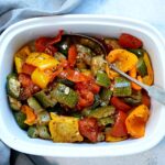 roasted vegetables in a bowl.