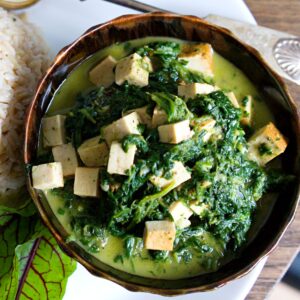 spinach sauce with tofu