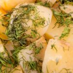 dill and cooked potatoes