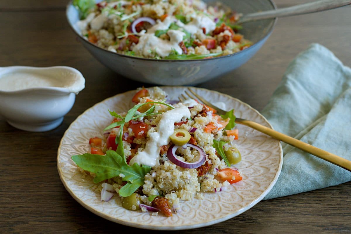 quinoa salad on plate